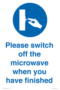 Please switch off the microwave when you have finished